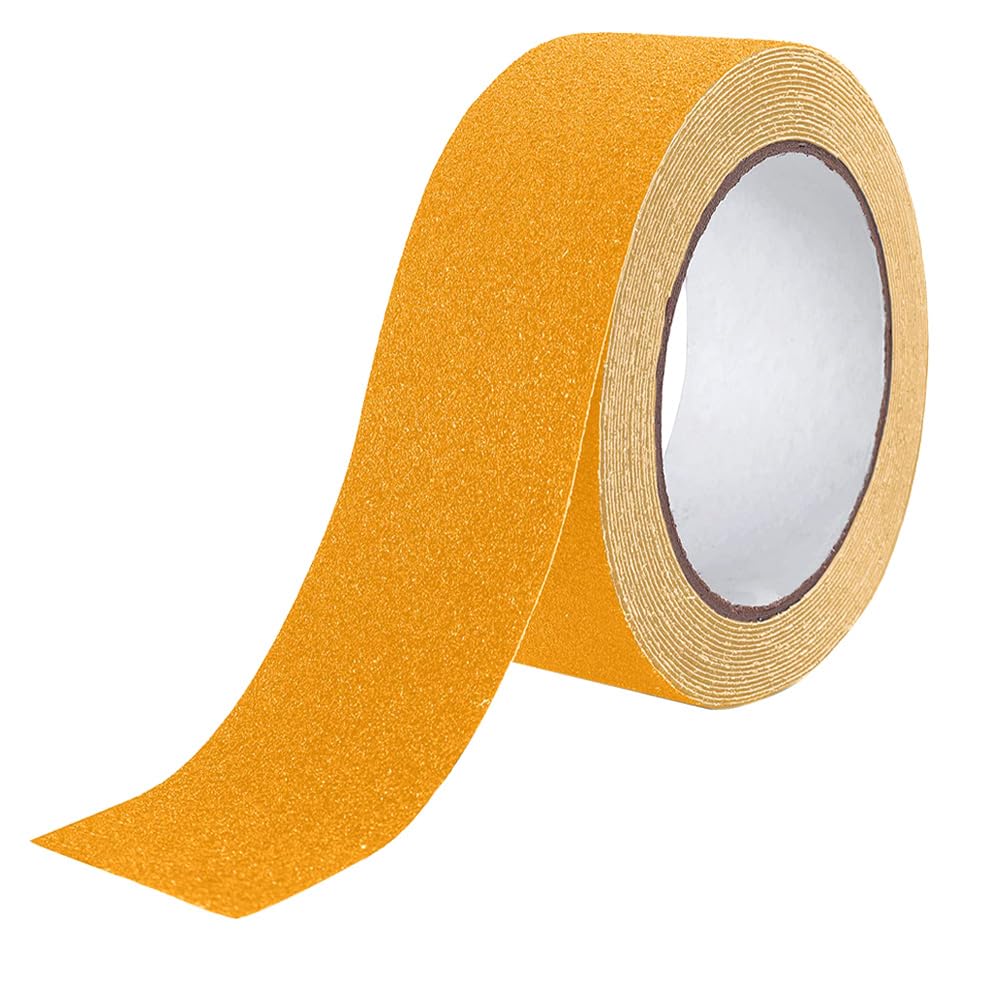 QitinDasen 10 M X 5 cm Yellow Anti-Slip Tape, Self-Adhesive Non-Slip Safety Tape, for Indoor & Outdoor (1 Roll)