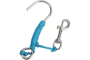 Diving Reef Hook, Scuba Diving Reef Drift Hooks with Line and Stainless Steel Clip Diving Stainless Steel Single Hook Spring 