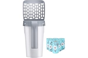 PETIZER Premium Cat Litter Scoop with 90 Count Refill Bags, Integrated Detachable Litter Shovel with Waste Container, Large P