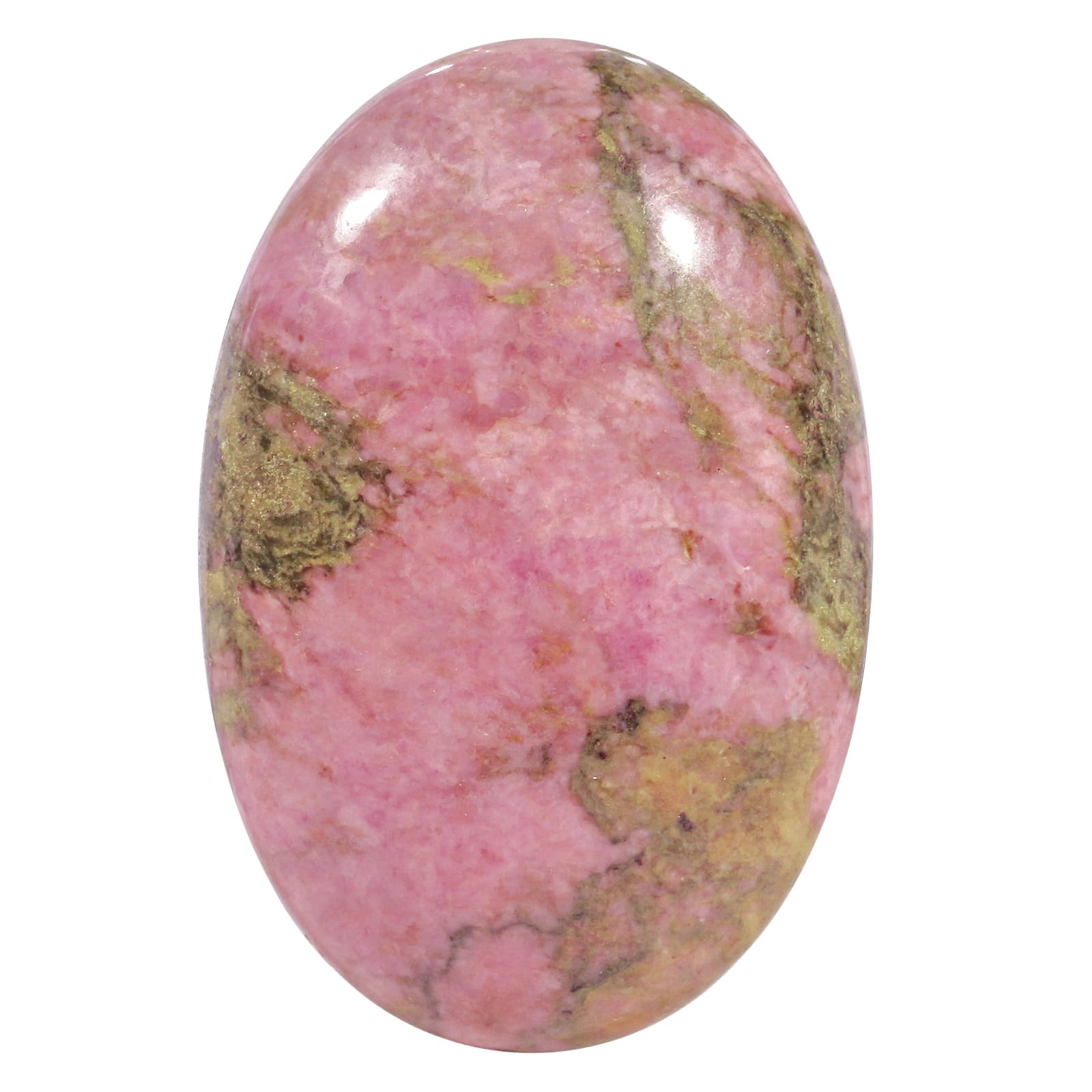 Lovionus89 Rhodonite 60mm Crystal Palm Stone - Polished Semi-Precious Worry Stone for Anxiety Relief, Meditation, Stress, Healing Crystals
