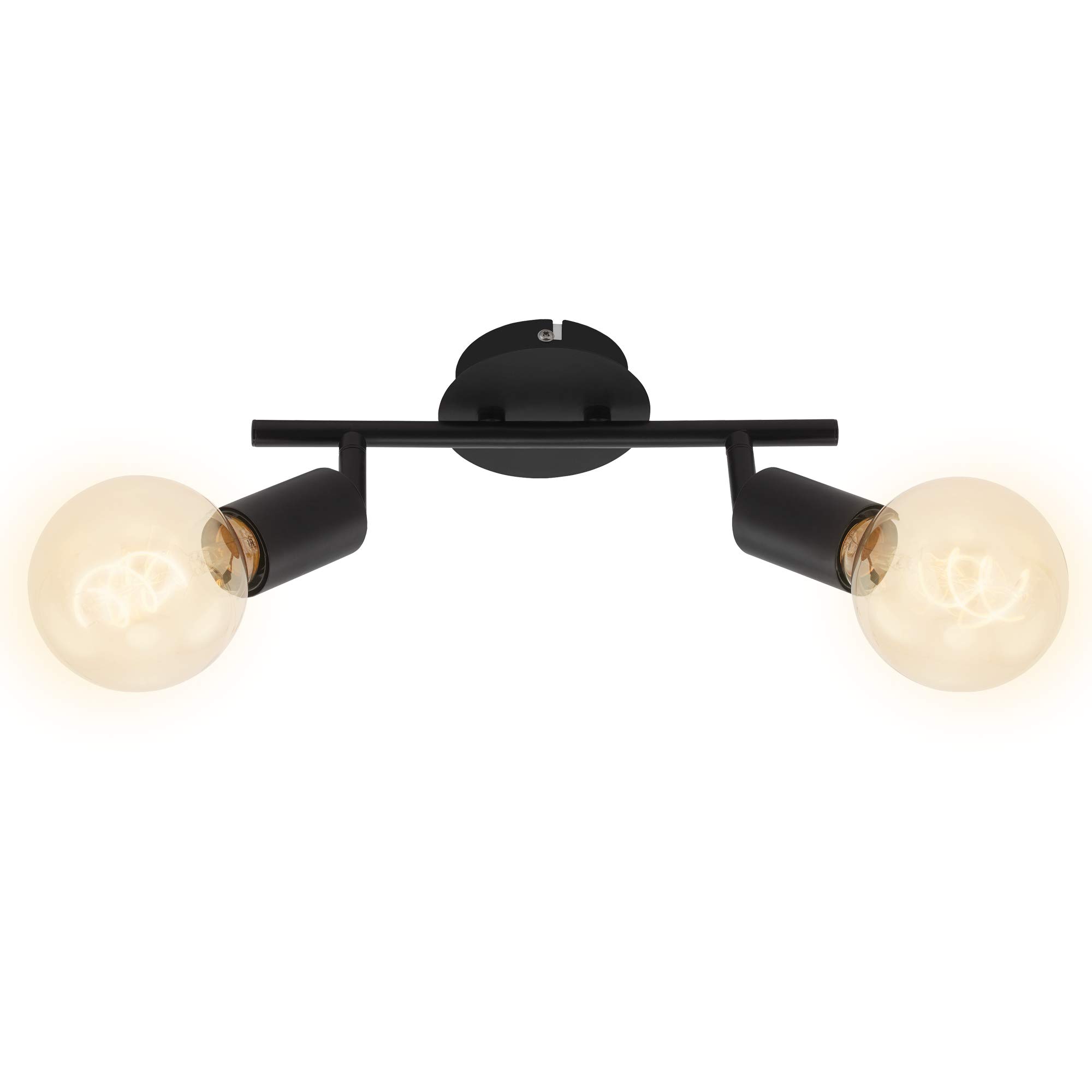 BRILONER Leuchten Spotlight, Double Ceiling Light, Retro/Vintage, Swiveling and Rotating Spotlights, 2X E27, Max. 60W, Metal, Black