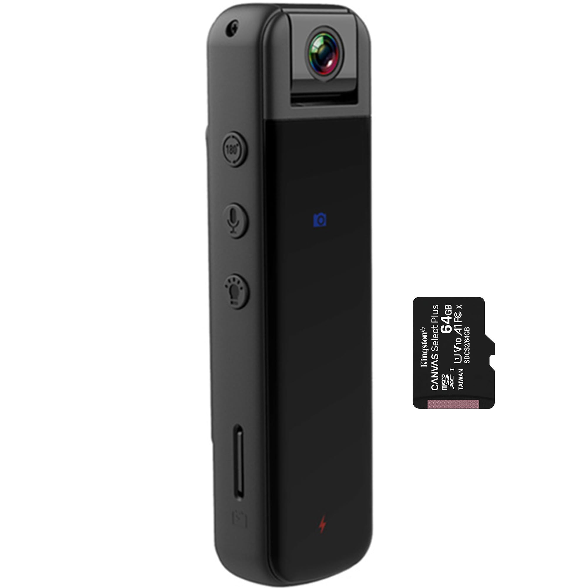 Recall Personal Body Camera Mini Pen 1080P HD BodyCam Small Pocket Body Camera with Audio and 16GB or 32GB Micro SD Card… (Recall ONE WIFI 64GB)