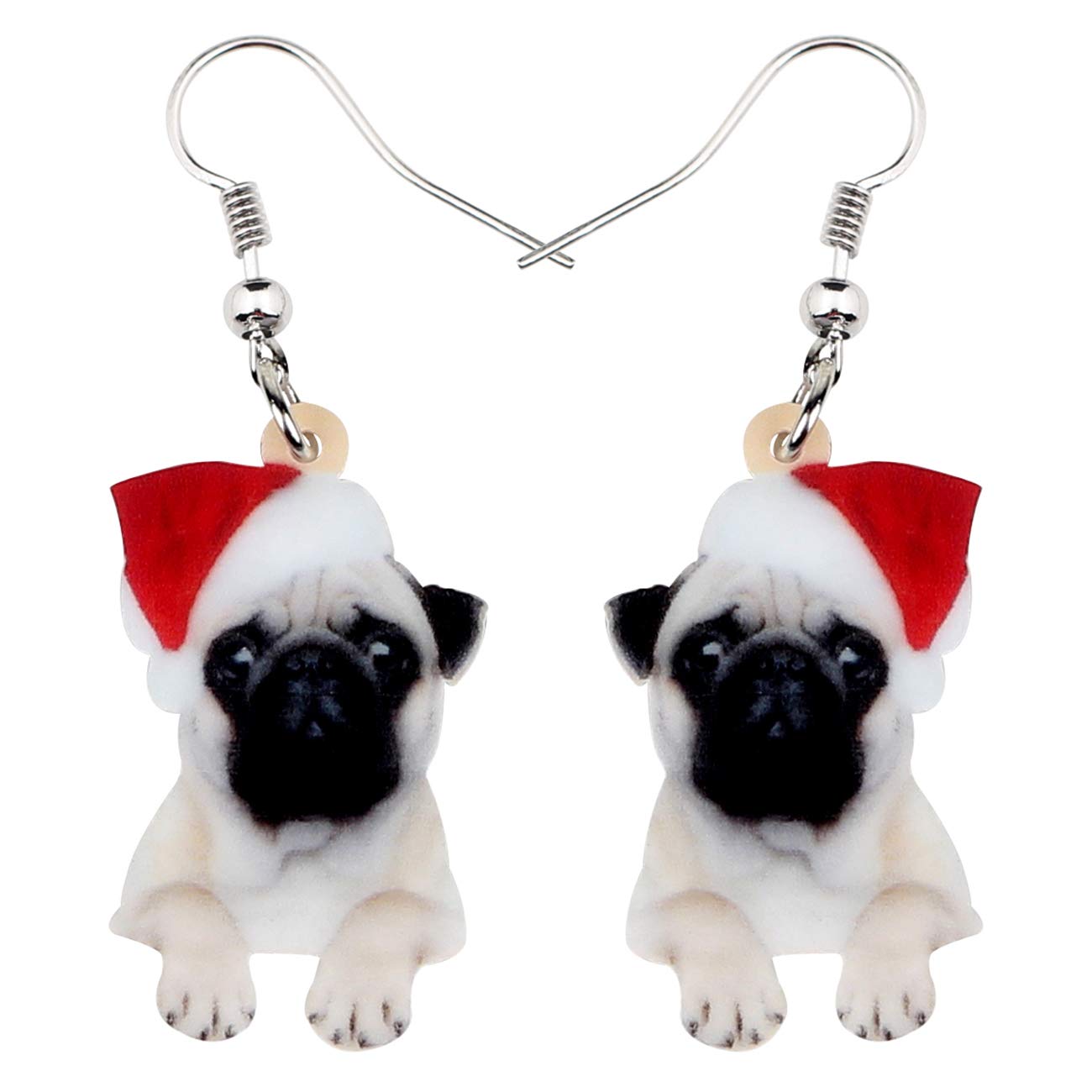 Bonsny Acrylic Drop Dangle Christmas Gifts Dog Puppy Doggy Earrings Ornaments Decorations Jewelry For Women Accessories (Beige)