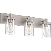 Aipsun Brushed Nickel Bathroom Light Fixtures 3 Lights Vanity Light for Bathroom Lighting Fixtures Over Mirror(Exclude Bulb)