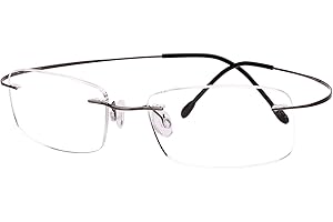 Agstum Titanium Rimless Flexible Frame Hingeless Optical Eyeglasses Clear Lens