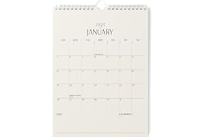Karto Wall Calendar 2025 - Vertical 8.5x11 inch Runs Until June 2026 - Boost Your Productivity and Easy Planning with the Aesthetic Monthly Calendar - Beige