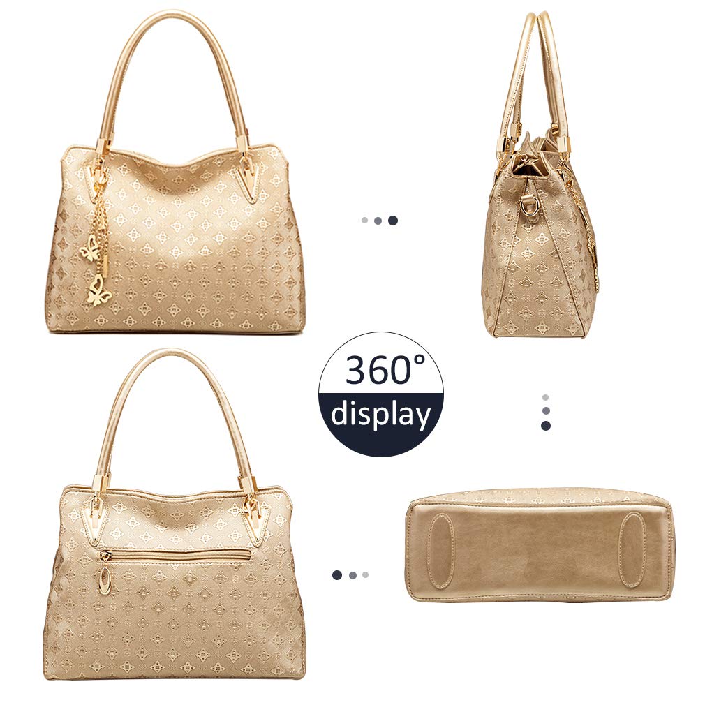 Pahajim Women's Handbag Set, Fashion Women's Bag Set, Medium Shoulder Bag, Women's Handbag, Purse Bag Set, 4 Pieces for Work, Shopping, Party, Travel