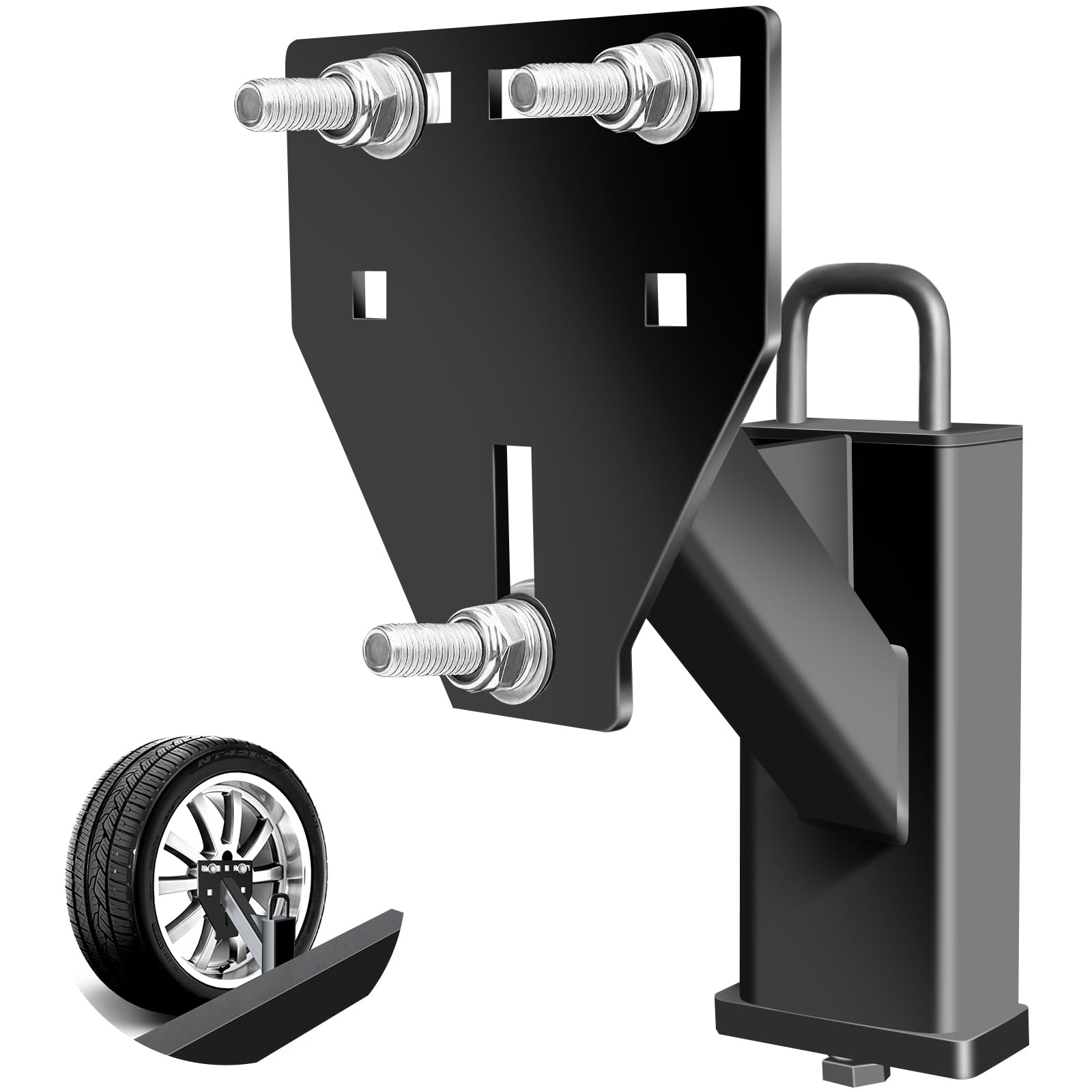 Photo 1 of Stake Pocket Spare Tire Mount, Trailer Spare Tire Mount Fit 4 5 6 8 Lugs Trailer Wheels On 4", 4.5", 4.75", 5", 5.5", 6", 6.5" Bolt Patterns?Capacity 150 Lbs, Fits 2x4 Stake Pocket