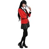 Cosplay.fm Women's Anime Cosplay Costume School Uniform Houndstooth Skirt with ID Card Necklace