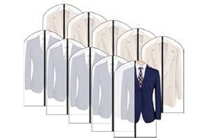 Zilink 43" Garment Bags for Closet Storage - Dust Proof Hanging Clothes Covers With Full Zipper for Suit, Coat, Jacket, Sweat