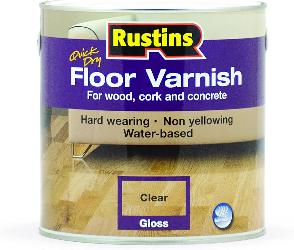 Rustins Floor Varnish Clear 2.5L Gloss Fast Dry Interior Wood Protection