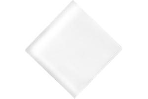 Satin Pocket Square for Men Solid Color Suit Handkerchief Silk Like Hanky for Wedding Tuxedo and Business, White, 12"x12"