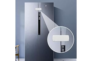 CLYMENE Updated French Door Fridge Lock, Childproof Lock for French Door Refrigerator/Freezer - Secure, Adjustable, Easy Installation - Cabinet Cupboard Safety Latch Lock for Kids & Toddlers (White)