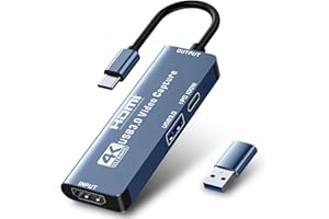 HDMI Video Capture Card with USB/Type-C Dual Connector HDMI Streaming Recording Adapter Device for Quest 3, PS5/4, Switch2/1,