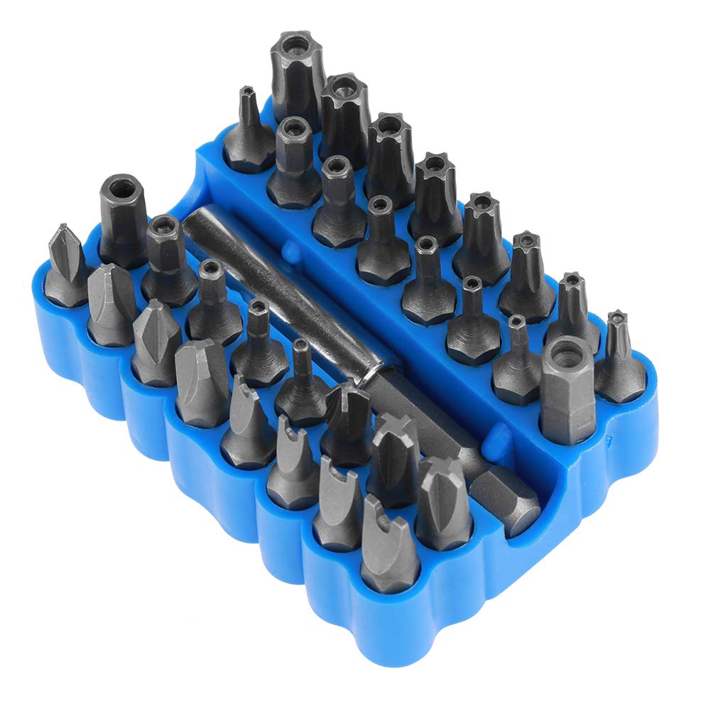 Screwdriver Bit Kit, 33Pcs Multifunctional Precision Hollow Security Tamperproof Star/Tri-Wing/Hex/Spanner Bits Set Repair Tool Kit