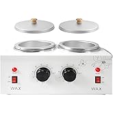 1.2L Double Portable Wax Warmer Machine for Painless Hair Removal, Women Men Professional Wax Heater with Adjustable Temperature Set, 40pcs Sticks