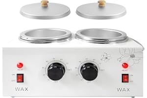 FOLCONROAD 1.2L Double Portable Wax Warmer Machine for Painless Hair Removal, Women Men Professional Wax Heater with Adjustable Temperature Set,40pcs Wax Sticks