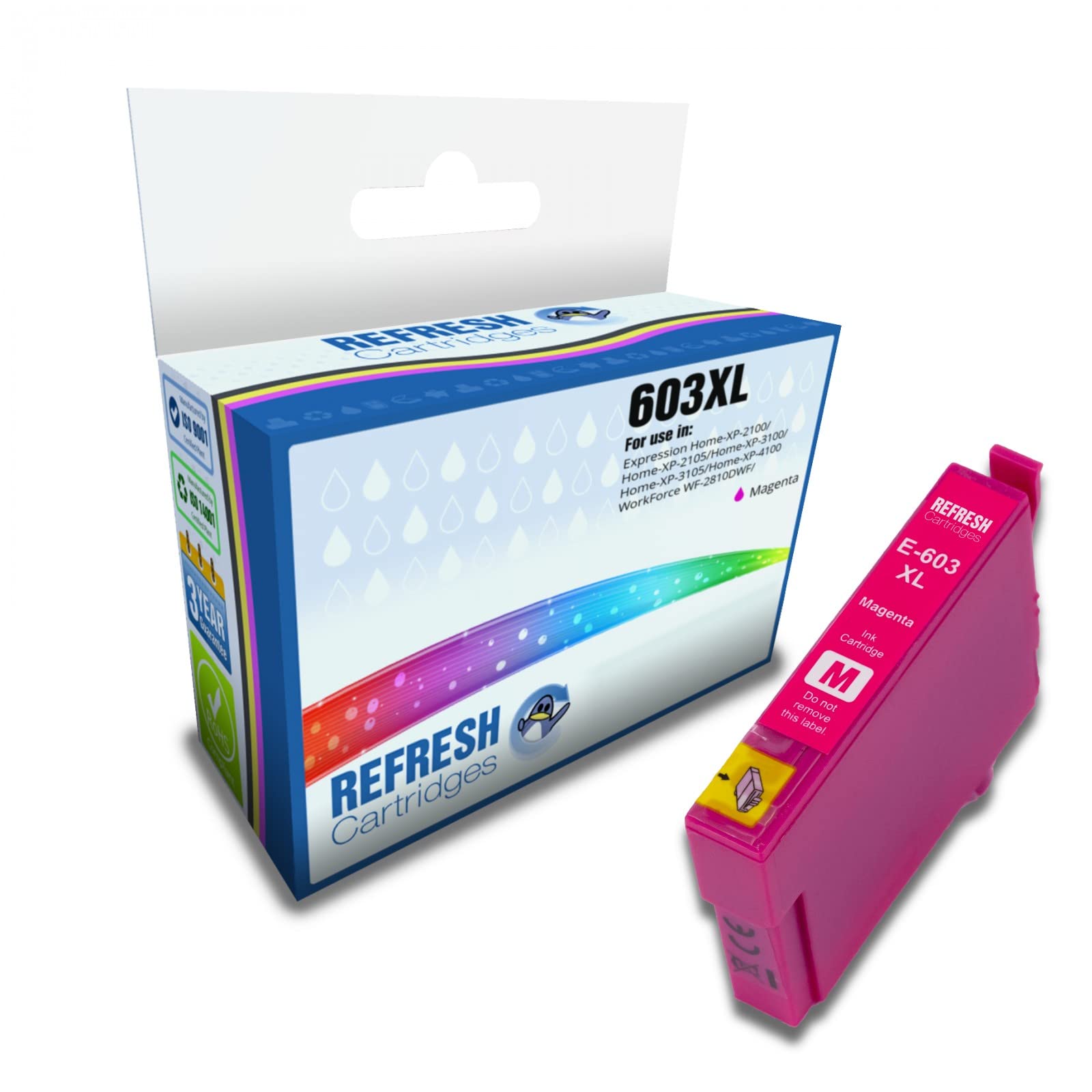 Refresh Cartridges Remanufactured Ink Cartridge Replacement for Epson 603XL High Capacity Magenta (C13T03A34010)