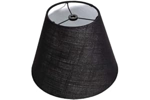 TOOTOO STAR Barrel Black Small Lamp Shade for Table Lamps Replacement, 5x9x7 Inch,Fabric Cloth, Spider Model (Black)