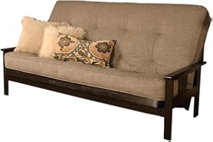 KODIAK FURNITURE Queen Size Futon Mattress Cover, Linen Light Gray Zippered, Kodiak Styles Premium Quality (Linen Stone)