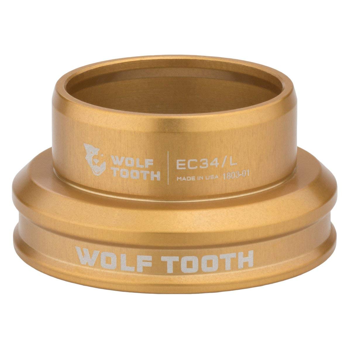 Wolf Tooth Performance EC34/30 Lower Headset Gold | Lightweight Aluminium Headset Stainless Steel Bearings Wide Colour Range