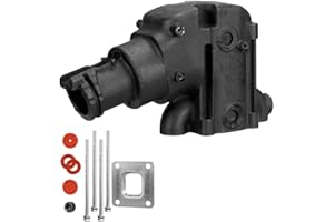 Mercruiser Tall Exhaust Riser Elbows with Gaskets & Bolts - Replaces 864591T02, 2002 and newer 4.3 L, 5.0L, 5.7L, 6.2L V6, V8 Engines. 14 degree, 4” outlet, Dry Joint Elbow by FASWORX