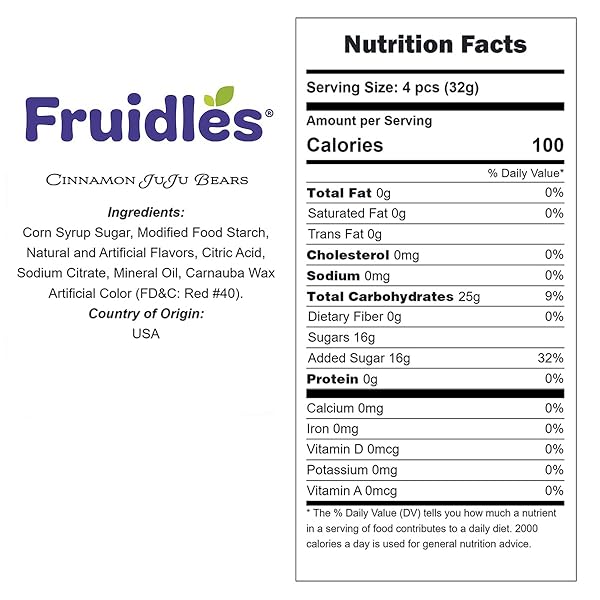 FRUIDLES CINNAMON JUJU BEARS JELLY, DELICIOUS GUMMY CANDY, FUN AND FESTIVE HOLIDAY SNACKING, PARTY FAVOR (HALF-POUND)