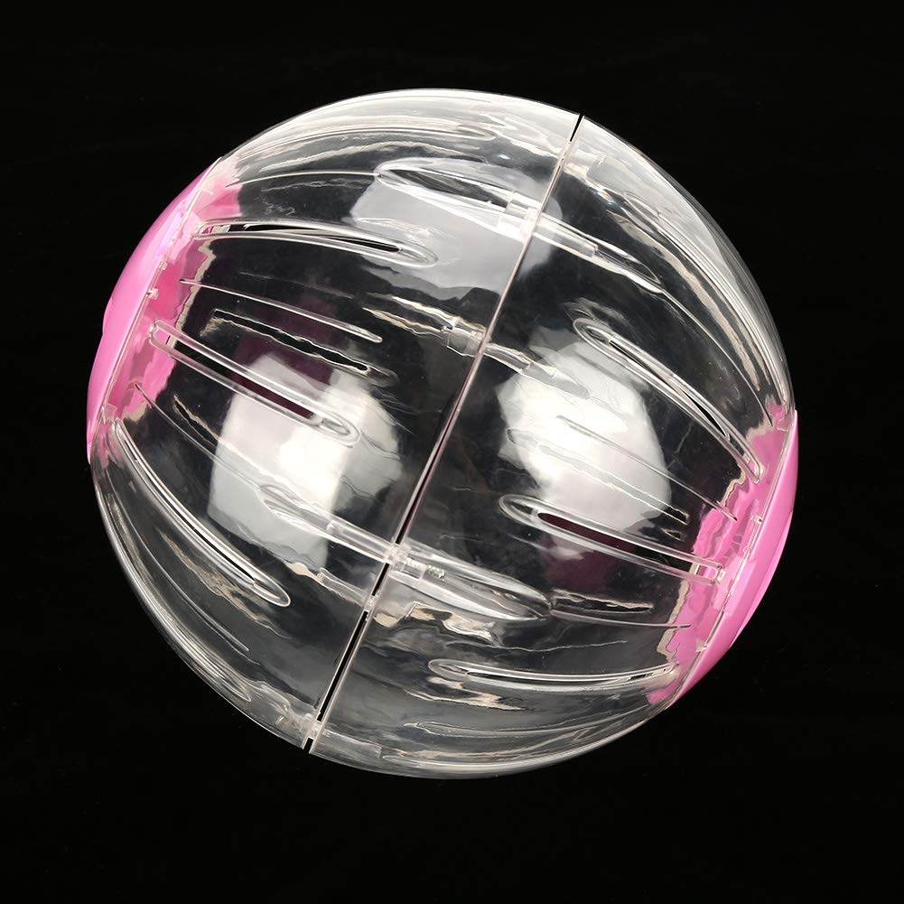 Hamster Exercise Ball,18.5CM 7.3 Inches Plastic Transparent Small Pet Jogging Ball Rolling Wheel Toy Running Activity Relieves Boredom for Hamster Gerbil Mice(Pink)