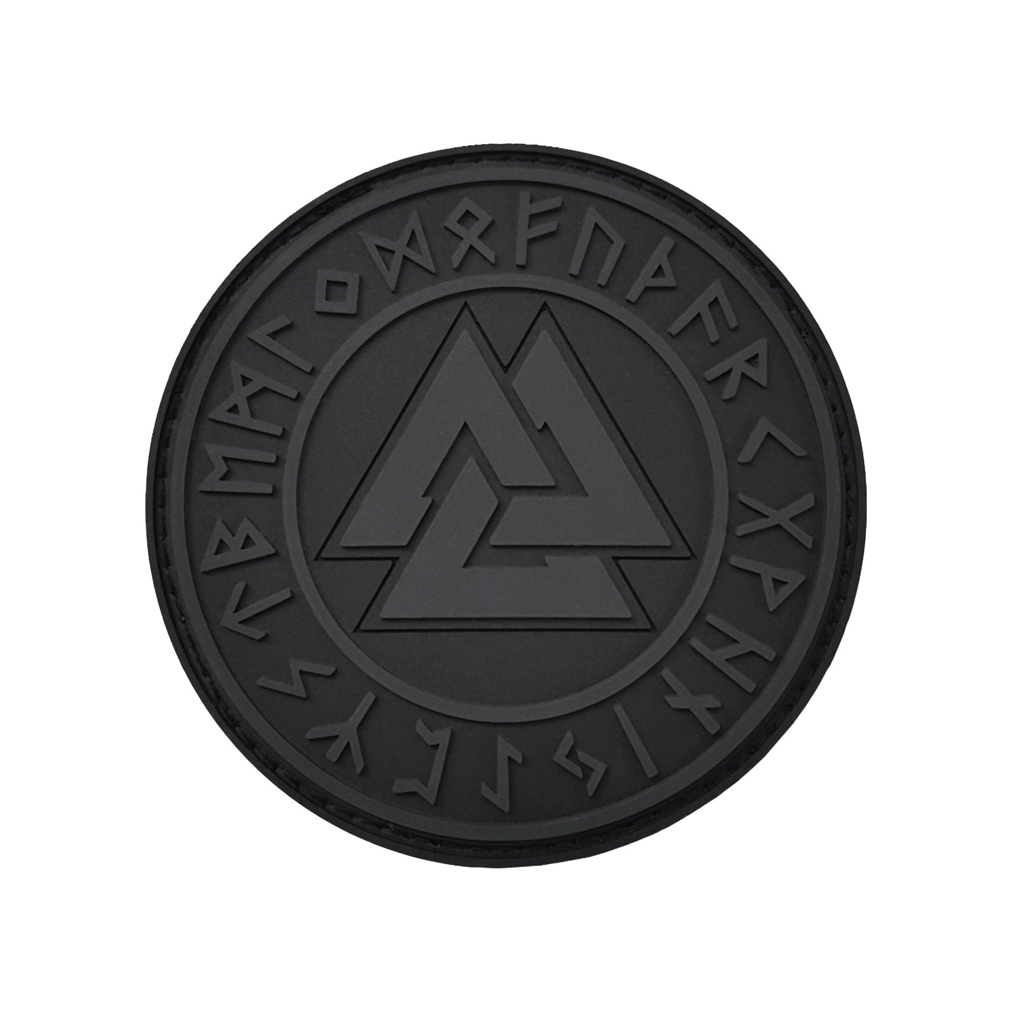 ACU Subdued Valknut Norse Heathen Rune Odin Viking Runic Pagan Morale PVC Rubber Fastener Patch