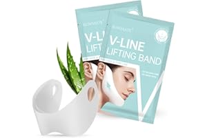 ROWMATE 2pcs V Line Shaping Face Masks,Toning Hydrogel Collagen Mask with Hyaluronic Acid & Aloe Vera,Neck Lift Tape Face Patch For Firming Tightening Skin Chin Up Slimming Strap