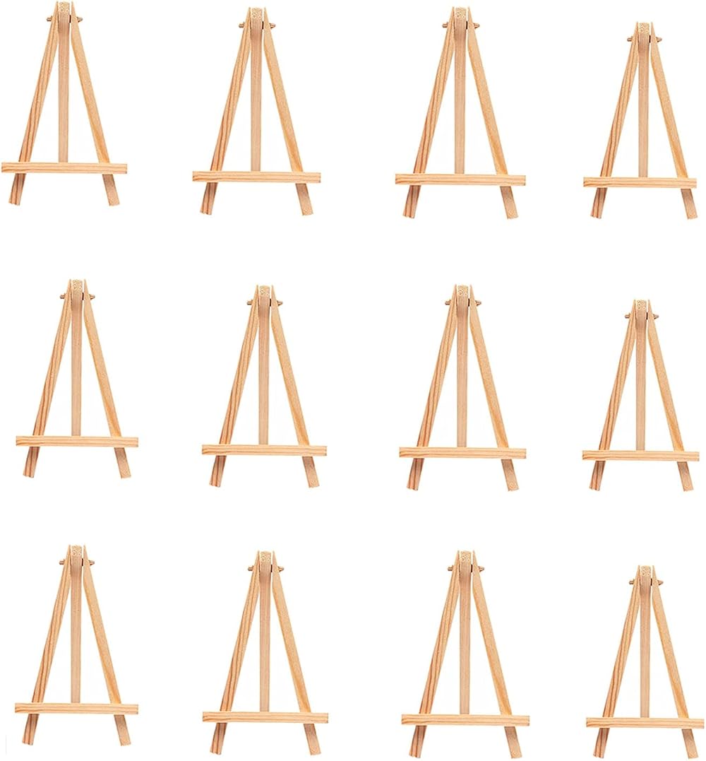 Baosong 12Pcs Wooden Tabletop Easels Small Desktop Display Stands
