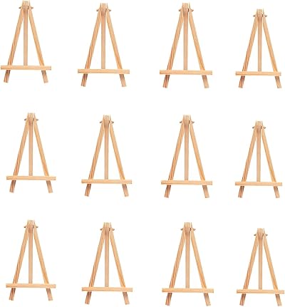 Baosong 12Pcs Wooden Tabletop Easels Small Desktop Display Stands