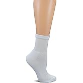 Yomandamor Women's 6 Pairs Quarter Cushioned Casual Socks Breathable Diabetic with Non-Binding Top,9-11