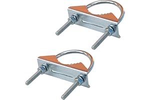2 PCS Antenna Mount Clamp U-Bolt, Antenna Mast Clamp U Bolts with V Jaw Block, U Bolt Pipe Clamp Assembly, Mounting Hardware 