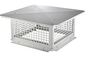VEVOR Chimney Cap 17 x 17 inch Practical Accessories & Easy Installation, Fits Mesh Covers Outside Clay Flue Shingles, Silver
