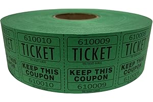 THE TICKET GURUS The Ticket GURU-Large Number Raffle 50/50 TICKETS-2000/ROLL (Green)