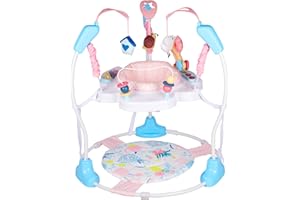 Furmubei Baby Activity Center, 3-in-1 Baby Jumper, Infant Activity Center with 360° Rotating Seat, Music, Lights, 3 Adjustable Heights, Infant Activity Jumper for 6+ Months JP2402