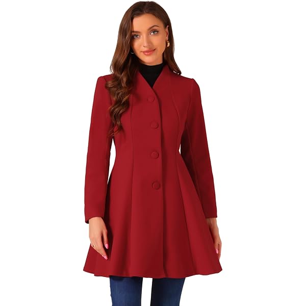 Abrigo De Mujer Allegra K - Doble Botonadura, Cuello Alto, Ideal Para Invierno Y Oficina