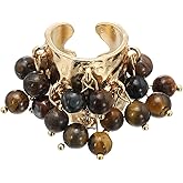 MECCANIXITY Western Ring for Women Adjustable Beaded Tassel Ring Open Vintage Statement Stacking Jewelry