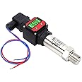 Pressure Sensor, with Digital LED Display Pressure Transmitter, 24V DC 4‑20mA High‑Quality Compatibility, for Measuring Oil Pressure, Measuring Hydraulic(0-500Kpa)