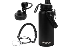Garrafa Térmica De Água Isolada 950ml De Aço Inox Com Alça | Preto