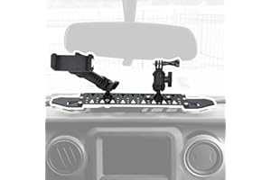 DITKOK Dash Phone Mount for Jeep 2018-2023 Wrangler JL JLU 2020-2023 Gladiator JT Phone Holder, Metal Dash Mount Platform for GoPro and Cell Phone