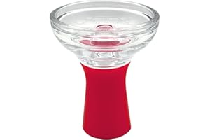 AGSDGAWD Hookah Bowl High-Temp Resistant Glass Shisha Bowl Compatible with Heat Management Systems Enhance Your Hookah Experience with Premium Replacement Bowl (Color : Red)