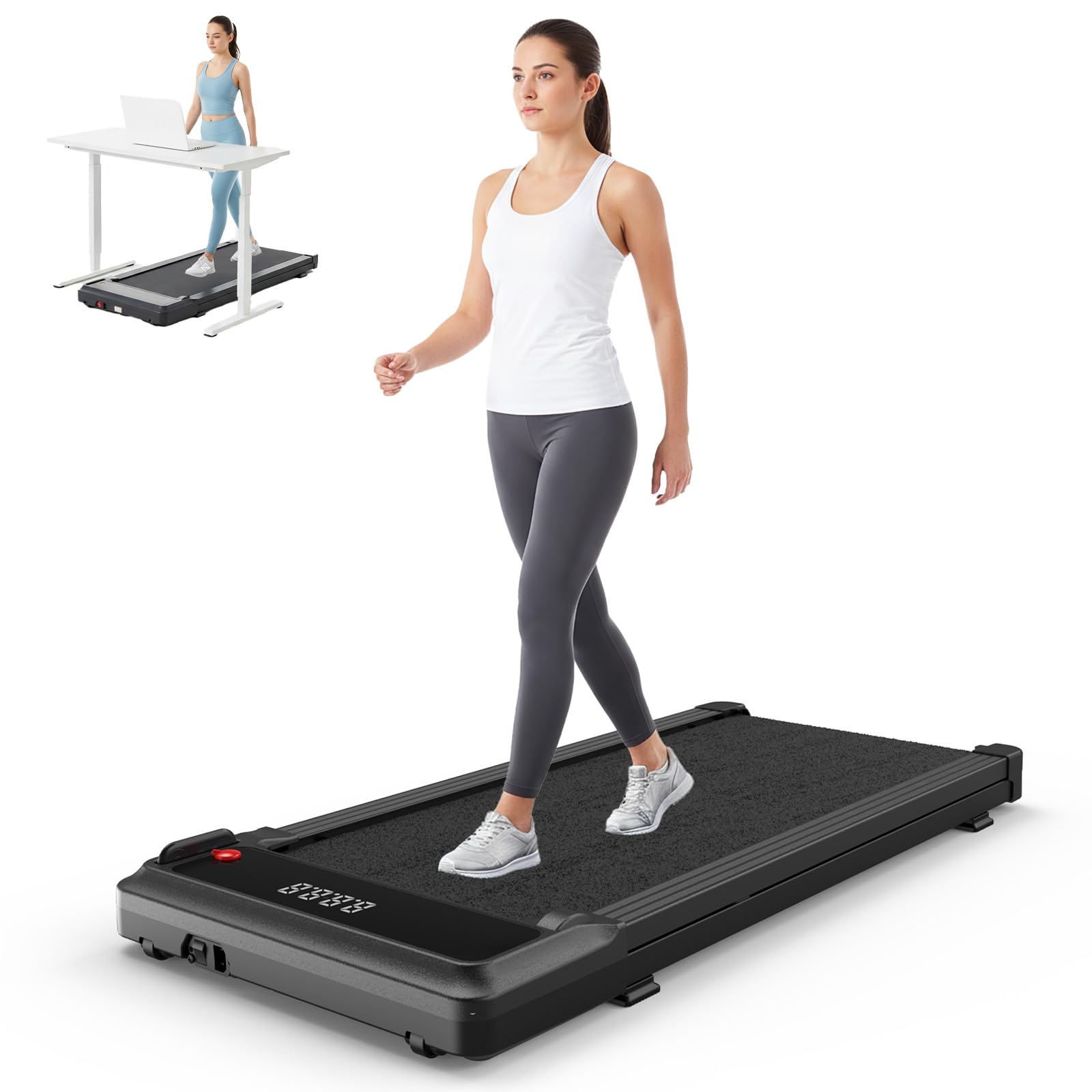 Photo 1 of **parts only** Smug Compact Armless Treadmill, Space Saving Design for Home & Office, Quiet Under Desk Walking Pad, 200 Lbs Capacity 3 in 1 Portable Walking Treadmill