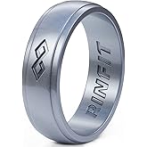 Rinfit Silicone Rings for Women 5.5mm Wide, 1.5mm Thick - Infinity Rubber Wedding Band - Silicone Engagement Ring for Her - Patented Design