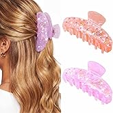 BARTOSI Acrylic Claw Clips Cute Hair Clips Medium Claw Hair Clip Stylish Hair Accessories for Women and Girls (Pack of 2)