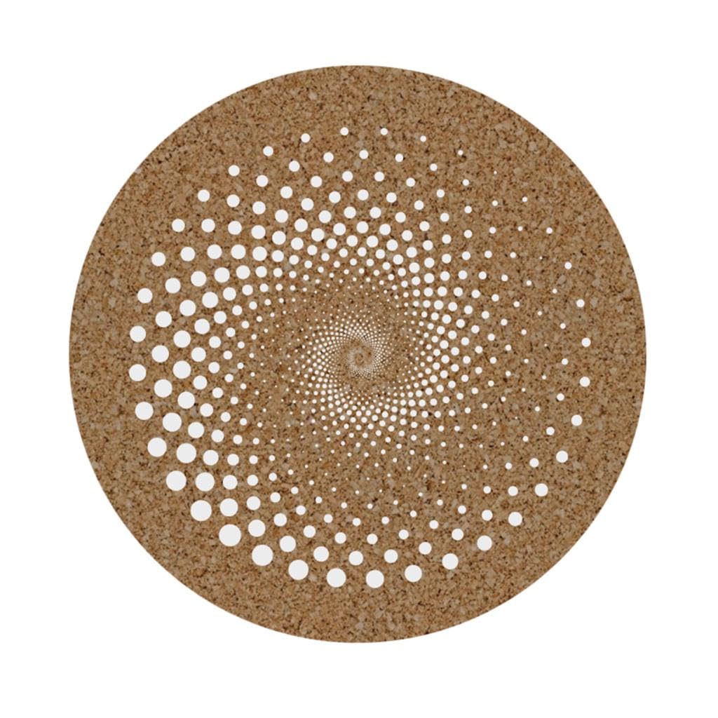 Tradestock Set of 4 Coasters - Natural Cork White Spiral Design - Statement Kitchenware for the Home