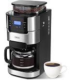 Gevi 10-Cup Grind-And-Brew Drip Coffee Maker with Built-In Burr Grinder | Programmable Timer, 1.5L Water Tank, 2-Hour Auto Keep-Warm, Durable Reusable Permanent Filter for Daily Coffee Brewing