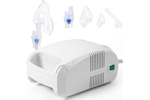 JEFUZH Portable Nebulizer Machine for Adults & Kids, Quiet Handheld Nebulizer with Mouthpiece & Mask, Compression Nebulizer System for Home Use and Travel