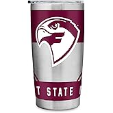 Rico Industries NCAA Fairmont State Falcons Standard 20oz Stainless Steel Tumbler with Lid - Great For Coffee, Tea, Water or Cocktails